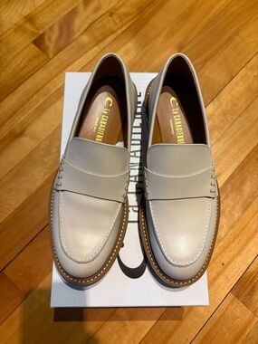 NEW in box LA CANADIENNE bone Leather Rowan Loafers for womens 37 or 7